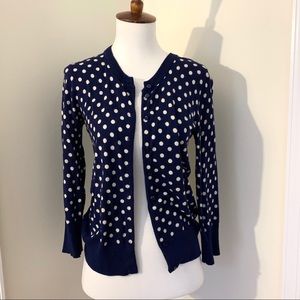 Navy and Cream Polka Dot Cardigan